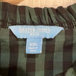 Draper James black/green buffalo check, long sleeve cotton dress. Size XXL